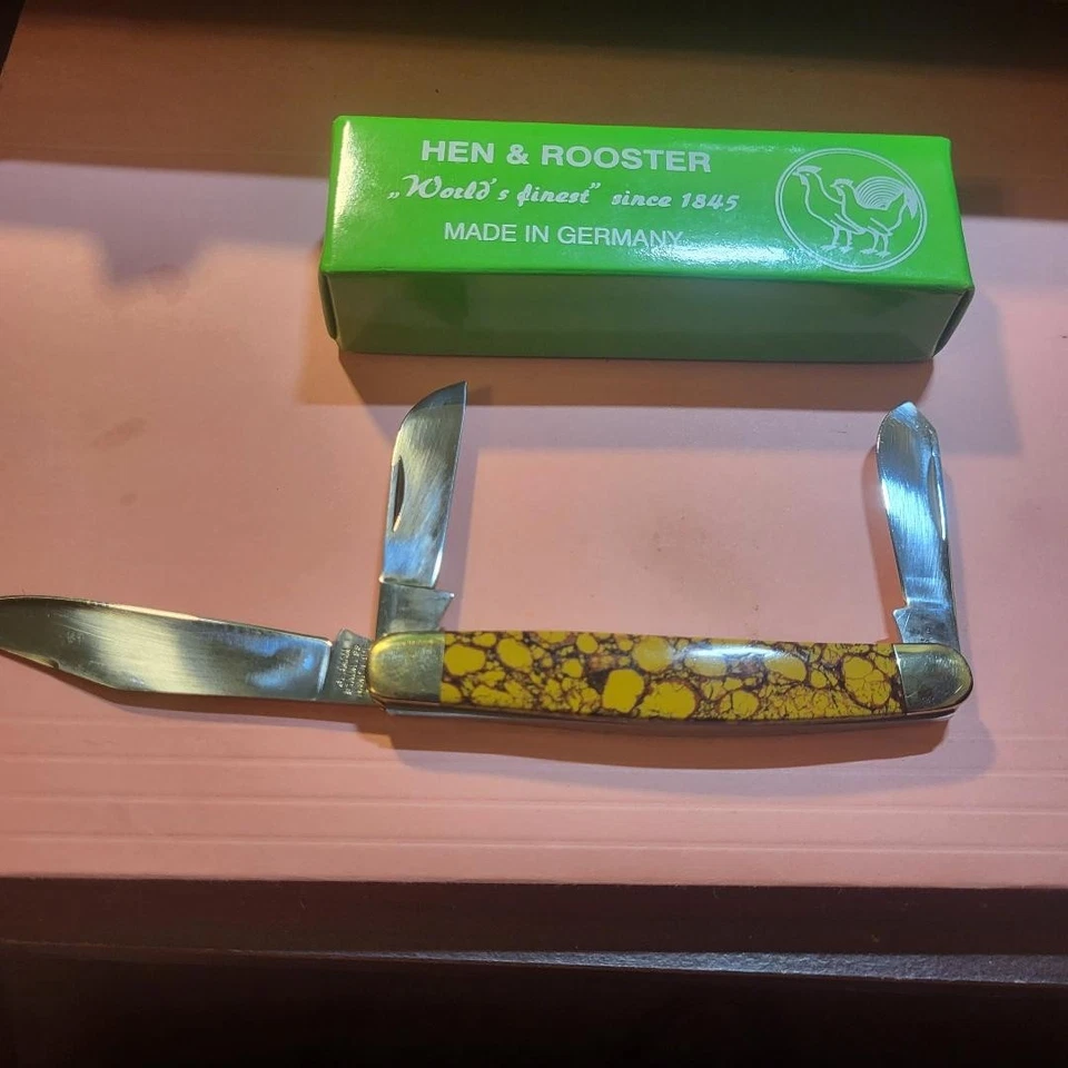 CUBIERTOS BERTRAM GALLINA Y GALLO SOLINGEN ALEMANIA AMARILLO DINOSAURIO PIEDRA STOCKMAN 313-MP Foto 2 de 4