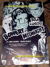 BELA LUGOSI - BOWERY AT MIDNIGHT MOVIE PRESSBOOK Vintage 1940s UnCut NOT FOLDED