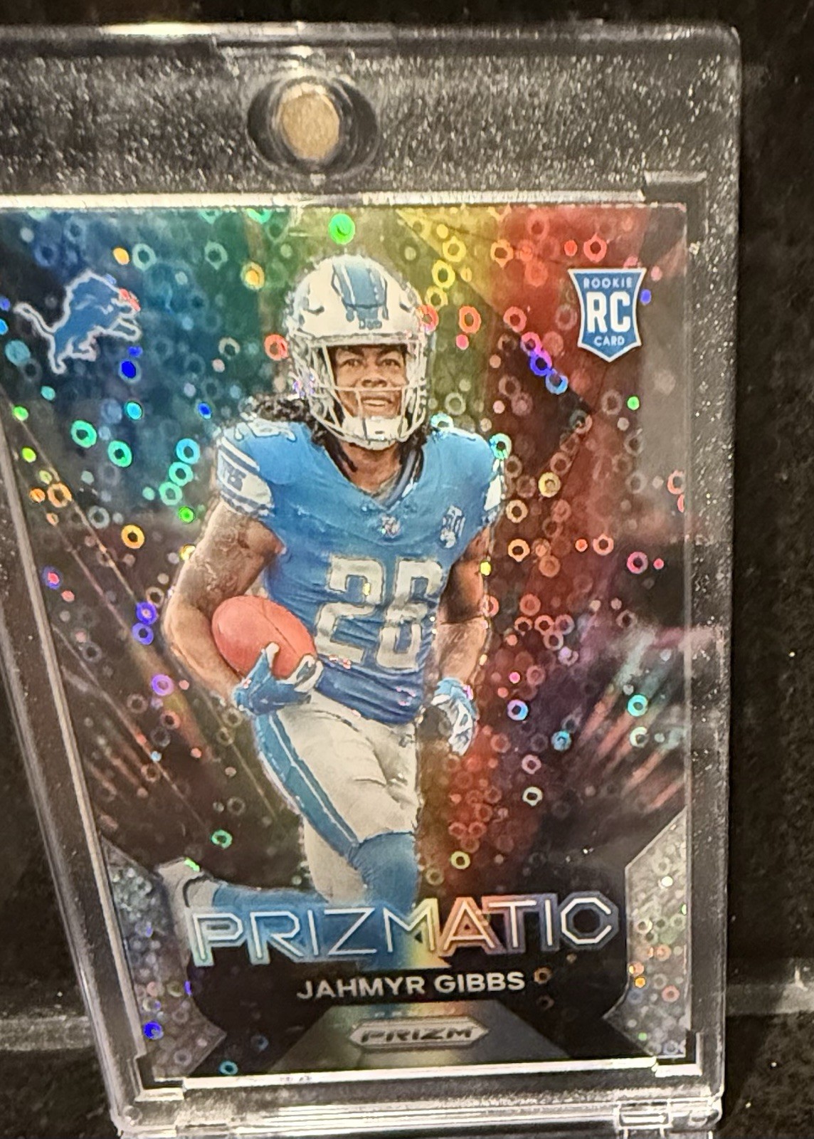 2023 Prizm No Huddle Disco Prizmatic #20 Jahmyr Gibbs (RC) Lions Running Back