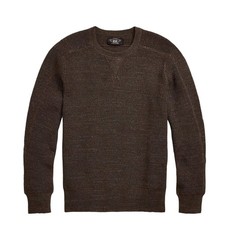 RRL by Ralph Lauren Waffle-Knit Cotton-Wool Jumper Dark Olive Heather