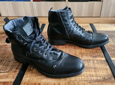 Redskins Herren Stiefel Stiefelette GR. 43 Schwarz Leder - Bild 1 von 4