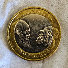 2009 UK £2 Two Pounds Coin Charles Darwin Design Uncertified