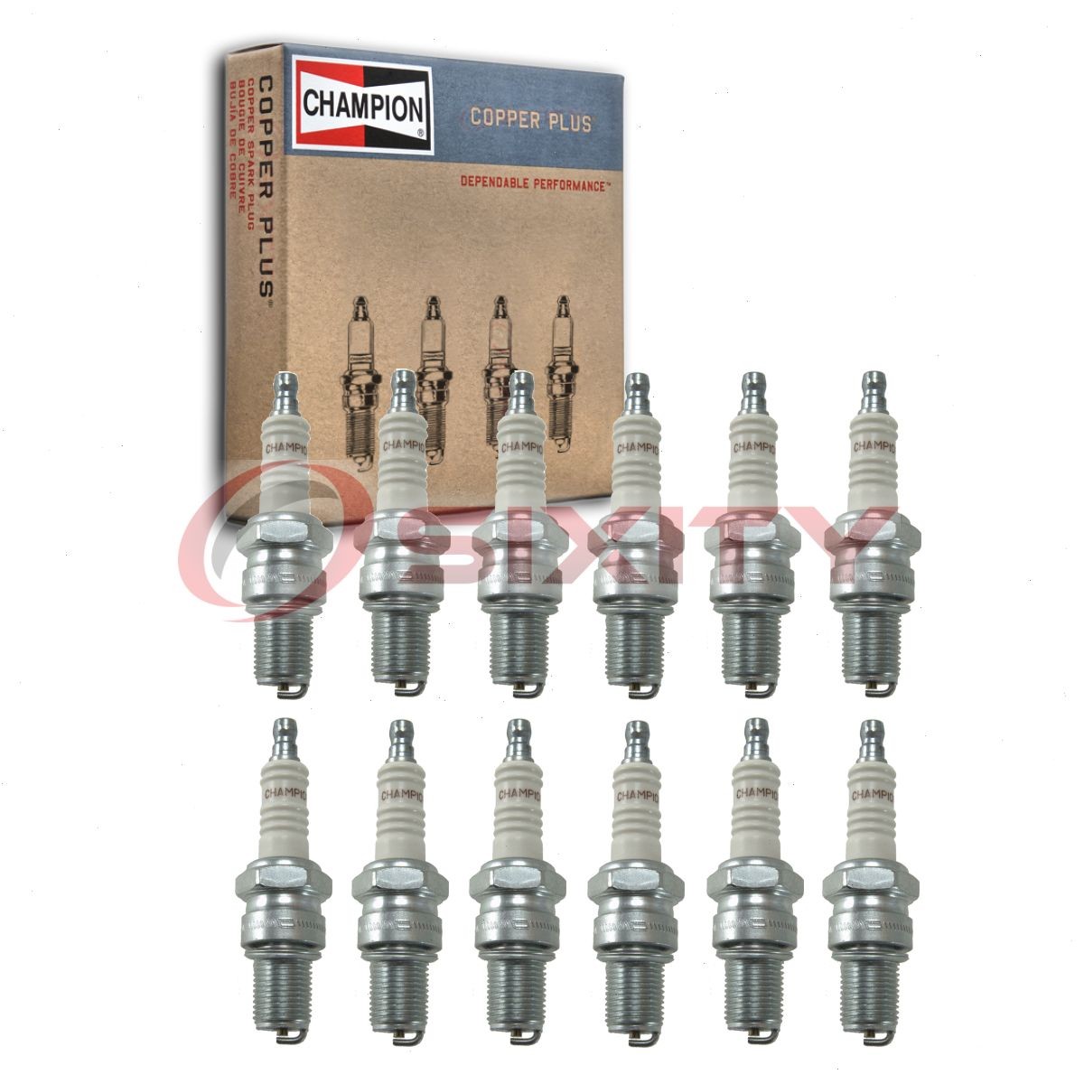 12 pc Champion Copper Plus Spark Plugs for 1970-1976 Lamborghini Jarama 3.9L rj