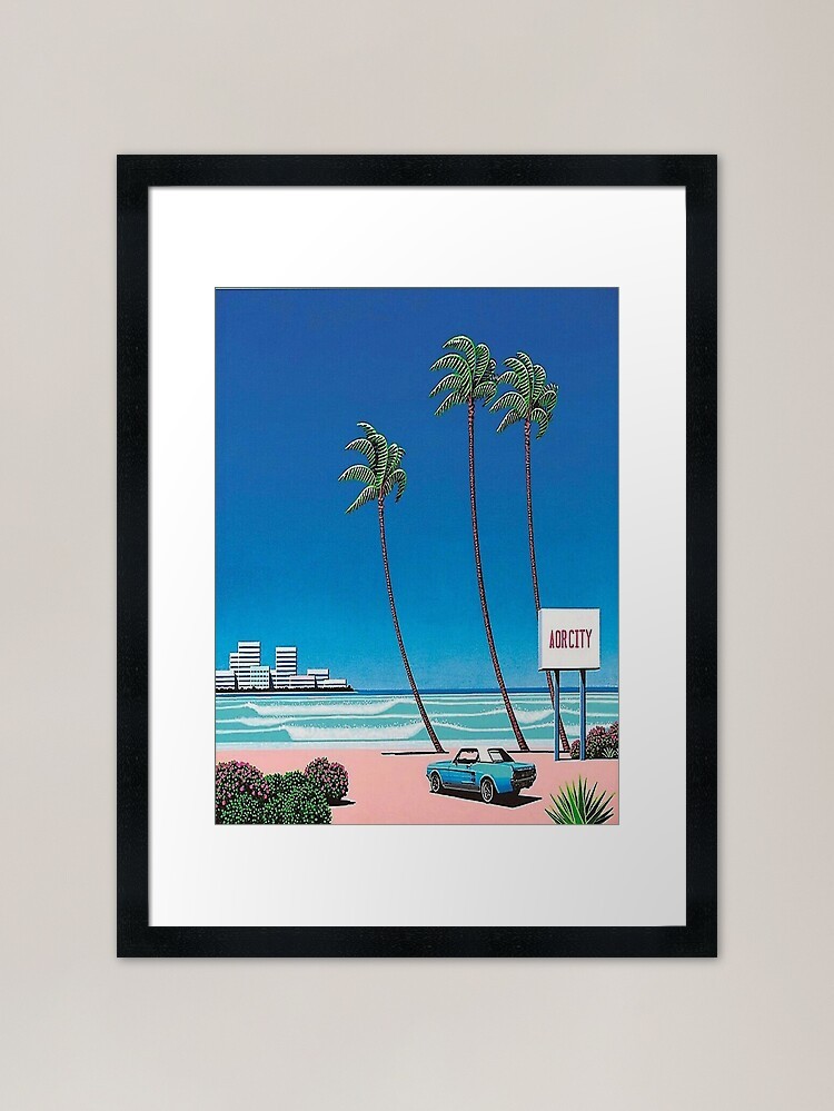 Hiroshi Nagai Vaporwave Framed Art Framed Wall Art Poster Canvas
