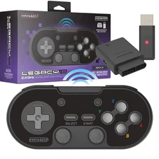 Retro-Bit Legacy16 2.4GHz Wireless Controller for SNES, Switch - Black