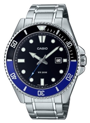 Casio Standard Analog Black Dial Sports Quartz 200M MDV-107D-1A2 Men's Watch