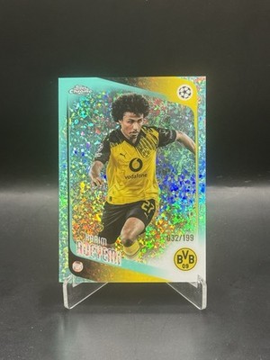 2025-26 Topps Chrome UCC Karim Adeyemi /199 AQUA MINI DIAMOND #128