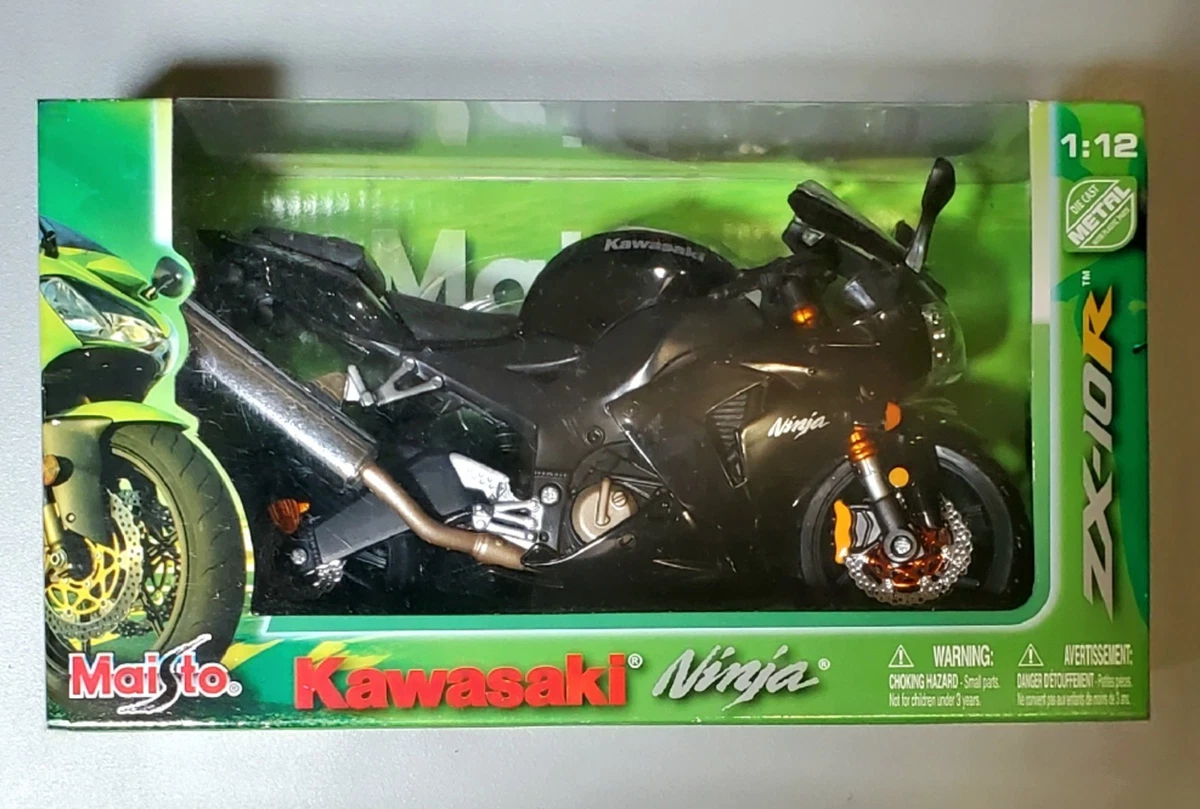 KAWASAKI NINJA ZX-10R - MAISTO- SPORTS BIKE- DIE CAST METAL- BLACK