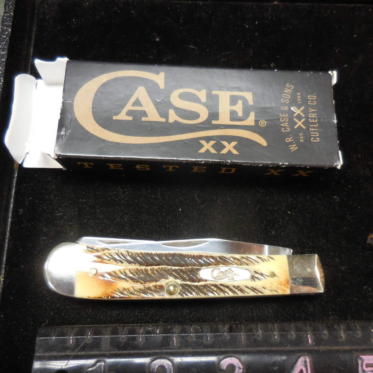 Case XX 6.5254 SS Stag Bone Trapper Pocket Knife 2 Blades 2016 for