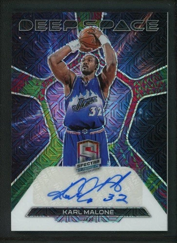 2022-23 KARL MALONE 08/25 AUTO PANINI SPECTRA DEEP SPACE MOJO AUTOGRAPHS