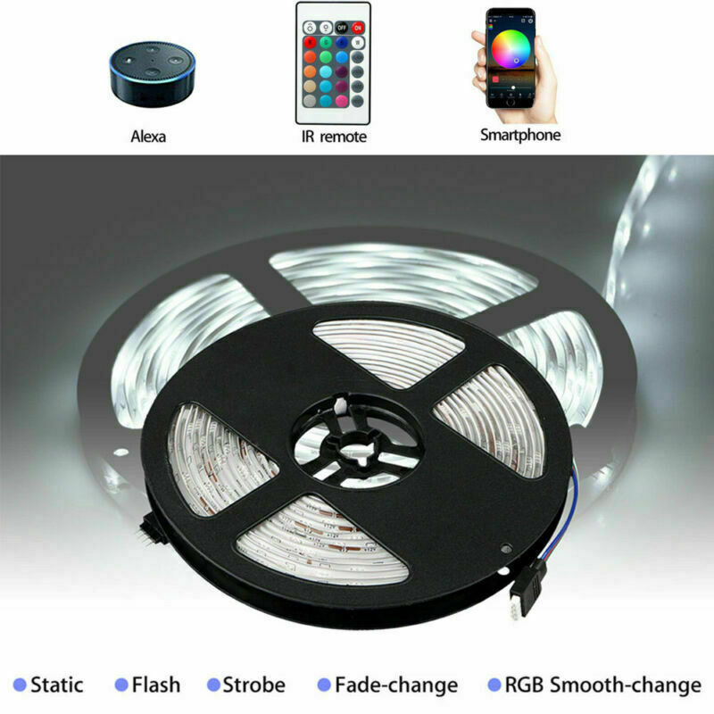 Wireless Led Strip Kit Waterproof RGB 5M LED Strip Light Google Alexa Smart Home WIFI Wireless ...