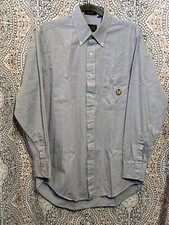 CHAPS RALPH LAUREN Mens Button Down Oxford Shirt Size 15.5 Light Blue Crown Logo