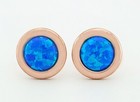 GENUINE 1.26 Cts OPALS STUD EARRINGS 14K ROSE GOLD PLATED (.925) - NWT — photo 4