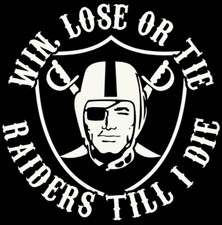 2 Las Vegas Raiders Oakland Waterproof Vinyl Stickers 4x4 Win Or Lose Decals