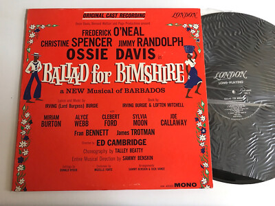 RARE Original Cast LP Ballad For Bimshire MINT Lord Burgess Barbados