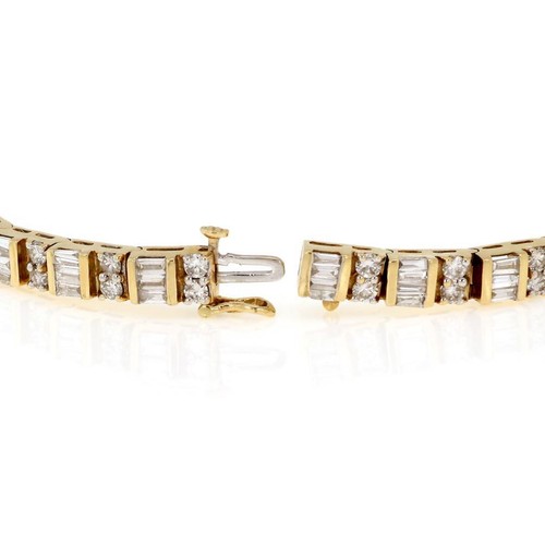 14K Yellow Gold Classic 6ct Diamond Tennis Bracelet SB845-12642
