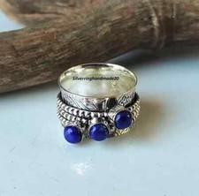 Lapis Lazuli Solid 925 Sterling Silver Spinner Lovely Gift Ring, All Size M1444