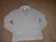 CALVIN KLEIN gray 1/4 zip neck thermal cotton blend pullover Sweater men's Large