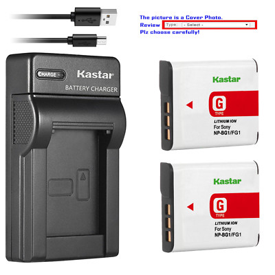 Kastar Battery Slim USB Charger for Sony NP-BG1 NP-FG1 & Sony Cyber-shot DSC-W85