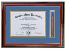 DIPLOMA FRAME WITH TASSEL HOLDER 7x9,8x10,8.5x11,10x13,11x14 RC MAHOGANY-BLUE