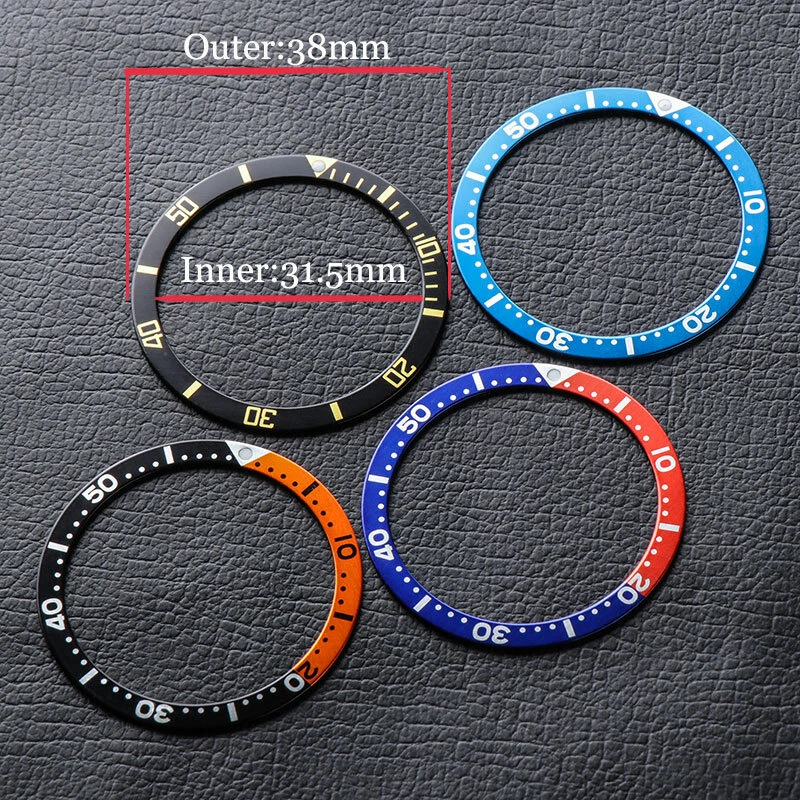 38mm*31.5mm For SKX007 SKX009 Flat Watch Bezel Insert Aluminum/Ceramic/Steel - Image 2 of 4