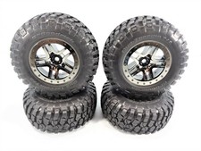 New Traxxas Slash 4x4 Ultimate 12mm Black Chrome Wheels Bf Goodrich Tires