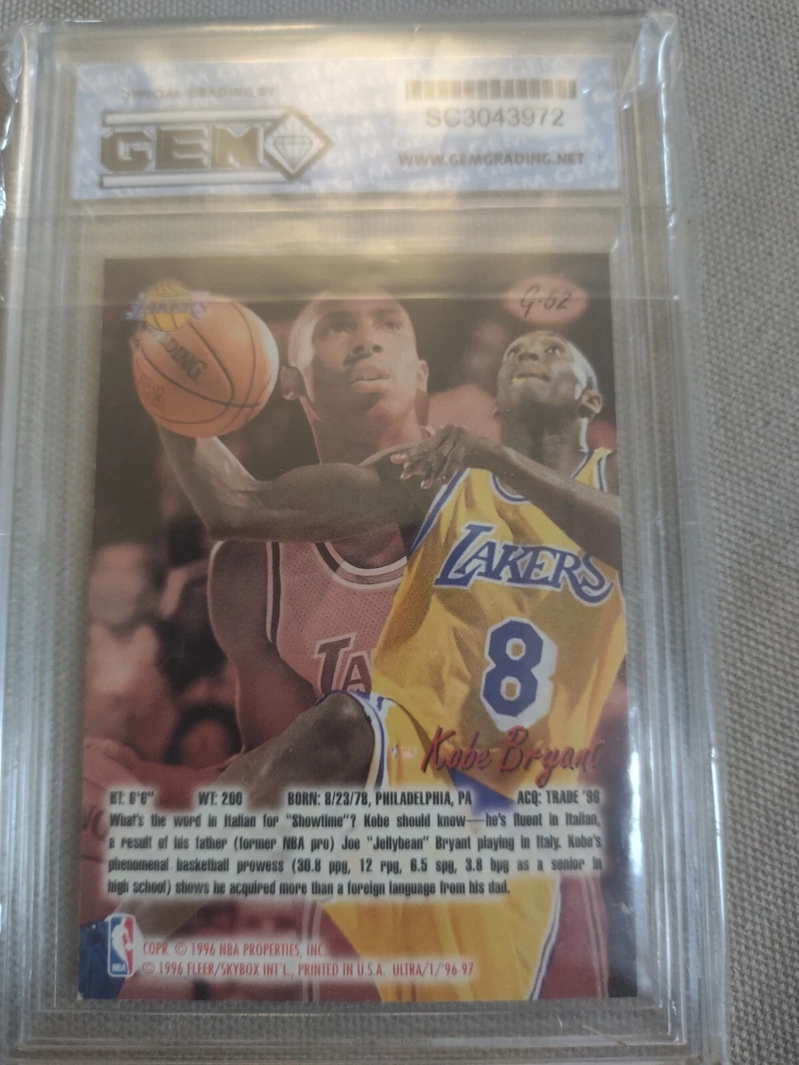 1996-97 Fleer Ultra Gold Medallion #G52 Kobe Bryant RC Rookie HOF