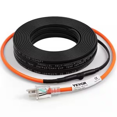 VEVOR 80 ft. Pipe Heat Cable 5W/ft. Self-Regulating Heat Tape IP68 110Volt with