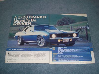 1969 Camaro Z/28 Resto-Rod Article ''A Z/28 Frankly Meant To Be Driven''