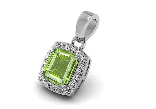 12.25 Ratti 11.50 Carat Certified Peridot Gemstone Pendant Silver Birthstone Loc - Picture 4 of 5