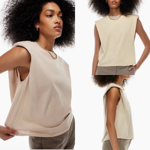 Aritiza Babaton Shoulder Pad Tank Top L 
