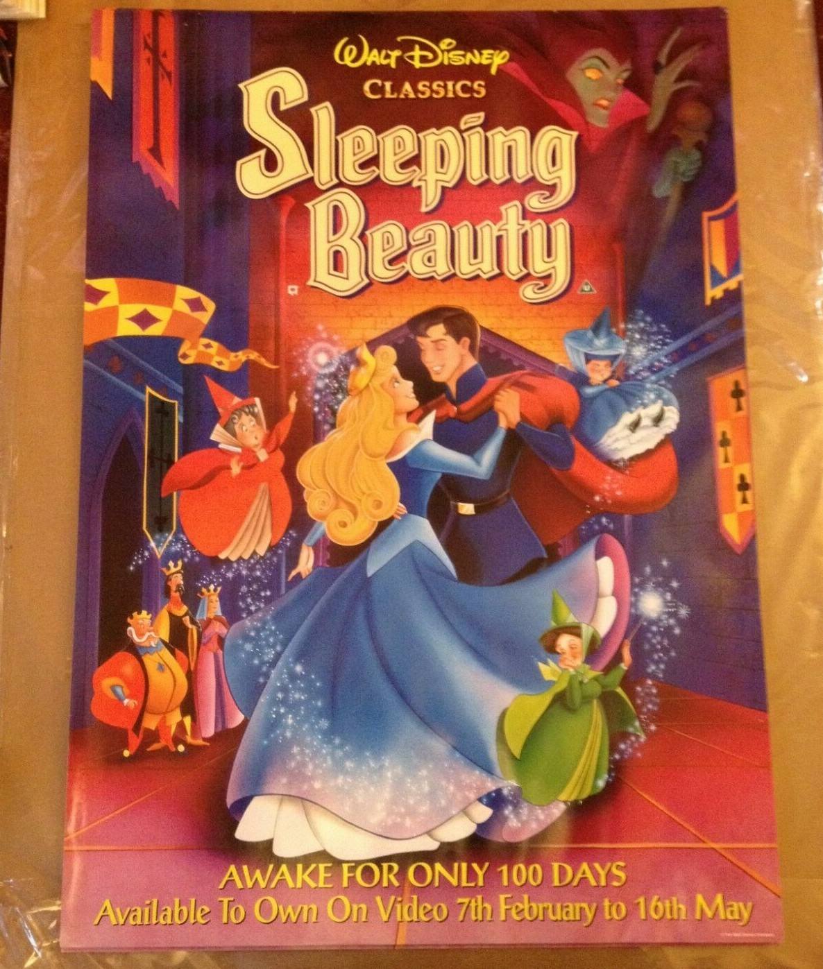 Sleeping Beauty Walt Disney Poster Video Shop Dvd Vhs Original 84 X 59 4cm Ebay