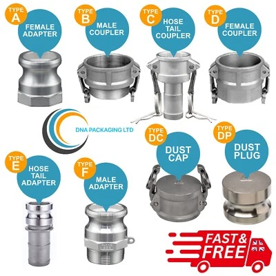 Camlock Hose Fittings Stainless Steel 316 Adapter SS316