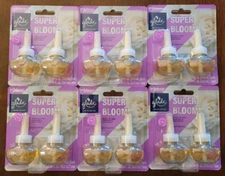 6 X Glade Plug Ins Scented Oil Refills. Limited Edition Super Bloom 2/pk - NEW