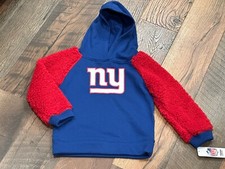 New York Giants NFL Toddler / Girls Sherpa Sleeve Hoodie - NWT