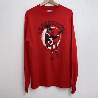 Vintage Mr Frog Angels Camp California Tee Red T-Shirt Long Sleeve Size Large