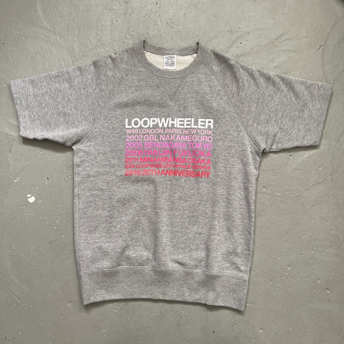 Loopwheeler 2019 - 19th Anniversary Cotton Sweat T-Shirt Made In 