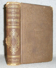 Antique Africa History Book Livingstone Explorations w/Handcolored Plates 1859