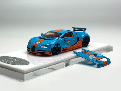 CR Mortal 1:64 Blue Gulf Veyron SS Racing Sports Model Diecast Metal Car