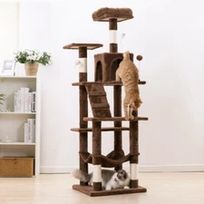63.8 Cat Tree for Large Cat Tower Condo Scratching Post Pet House Kitty Supplies