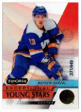 2020-21 SYNERGY RED EXCEPTIONAL YOUNG STARS MATHEW BARZAL 371/449 NEW YORK