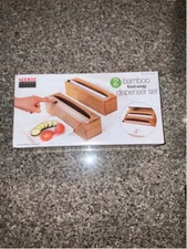 Seville Classic Bamboo Food Wrap Dispenser Set