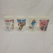 Iron Man Invisible Girl Spider Girl Marvel ICEE Tazas 1978 Círculo K Lote de 4