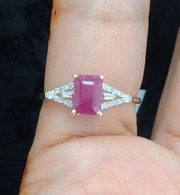 DEAL! 1.70CTW GENUINE NATURAL RED RUBY & DIAMONDS  LADIES RING 14K GOLD