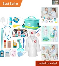 Educational 34-Piece Doctor Playset with Stethoscope  Medical Bag for Toddlers