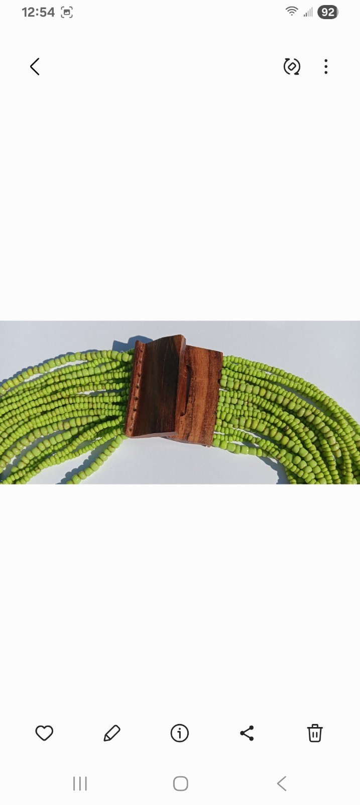 Multistrand Statement Lime Green Bead Necklace Wi… - image 3