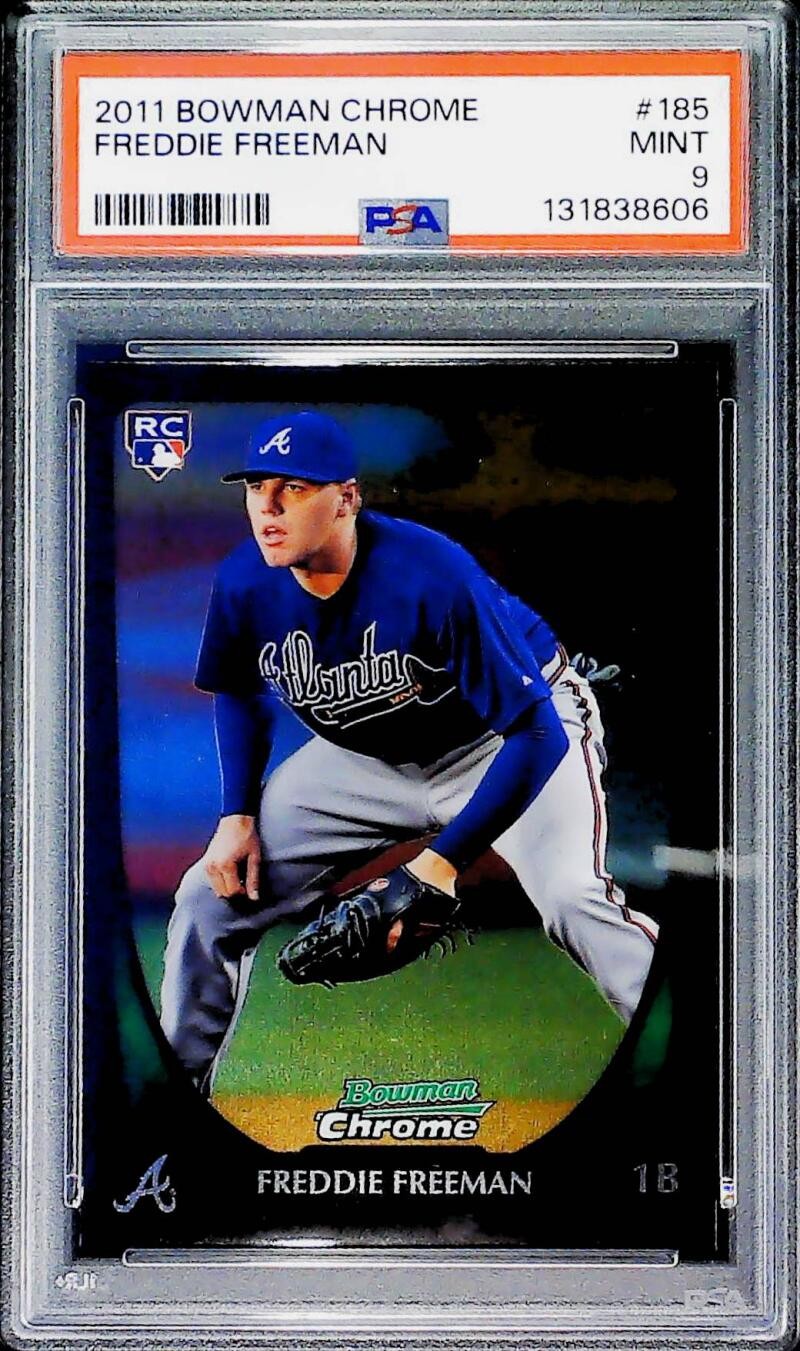 2011 Bowman Chrome #185 Freddie Freeman RC Rookie Atlanta Braves PSA 9 MINT
