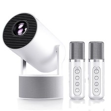 Mini Projector, HY300 Karaoke Portable Projector Support 4K 1080P with Dual-B...