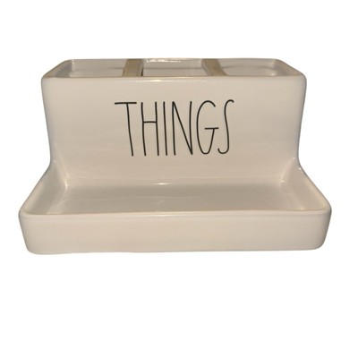 Rae Dunn THINGS Three Compartment Organizer Bathroom, Office, Kitchen, Make Up