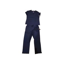 Natural Uniforms Modern Fit Cool Stretch Solid Navy Medical Scrub Set Size L